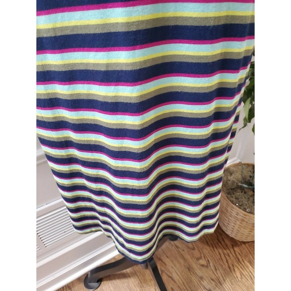 Time and Tru Women's Multicolor Rayon Round Neck Sleeveless Knee Length Dress M - Picture 4 of 12